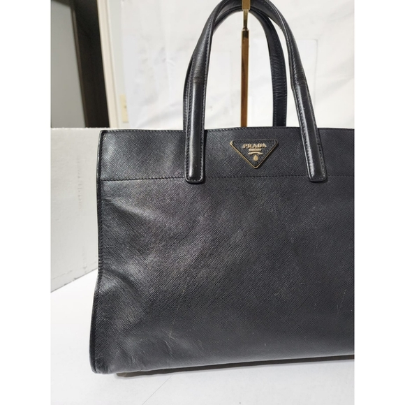 Prada Saffiano Soft Triple Pocket Tote Bag Black - Picture 11 of 16